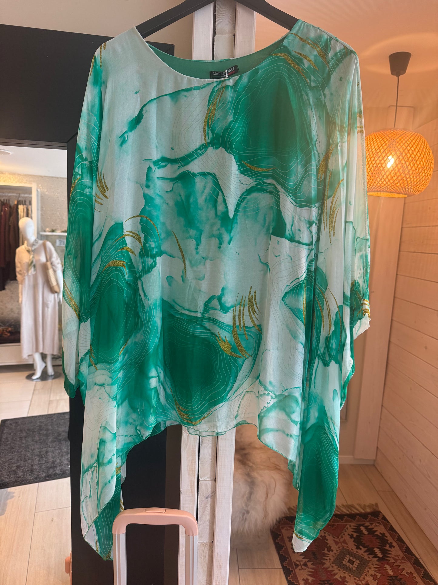 Silke poncho blouse 💚 flere farger