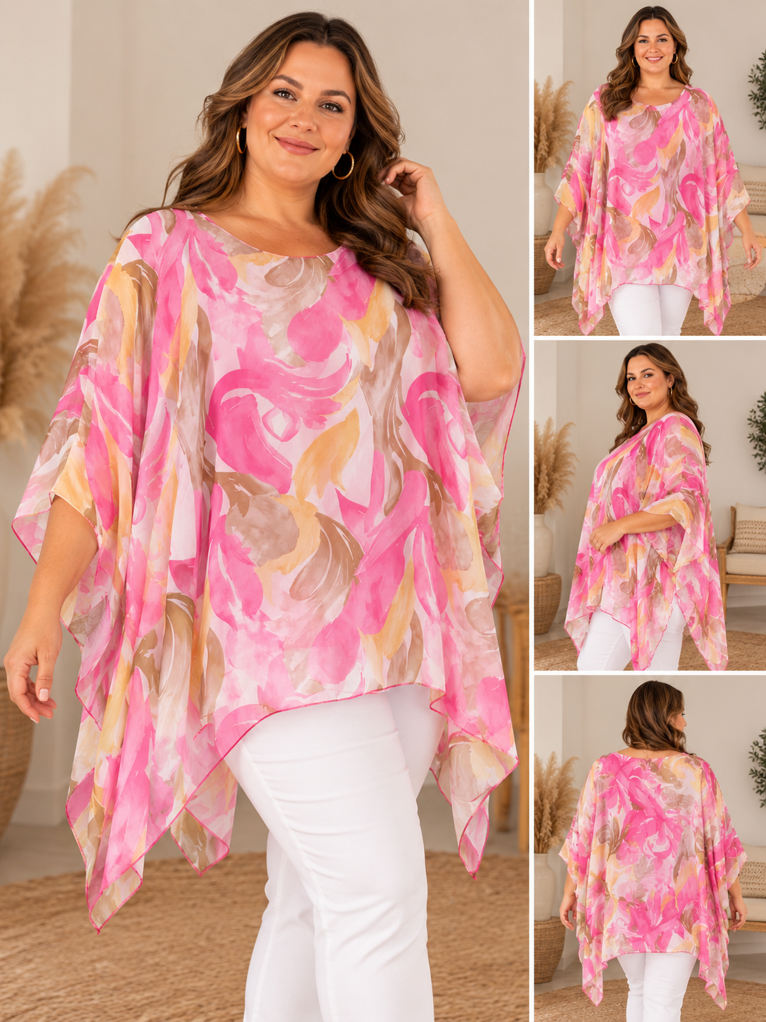 Silke poncho blouse 💚 flere farger