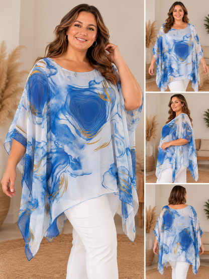 Silke poncho blouse 💚 flere farger
