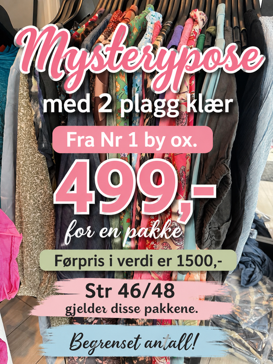 Mysterypose med 2 plagg klær.